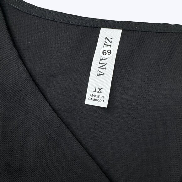 Zenana Blouse Size 1X Black Bell‎ Sleeves - Picture 6 of 7